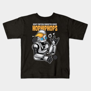 Robot Urban Hiphop Cartoon Illustration Kids T-Shirt
